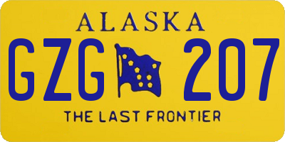 AK license plate GZG207