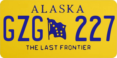 AK license plate GZG227