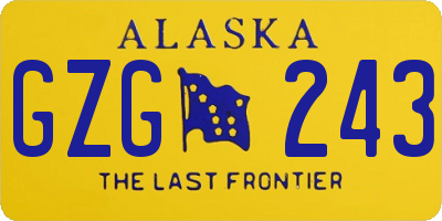 AK license plate GZG243