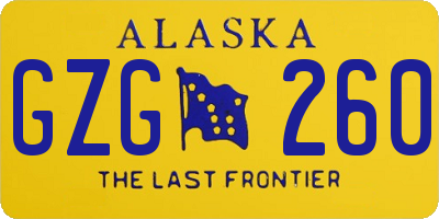 AK license plate GZG260