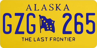 AK license plate GZG265