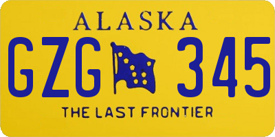 AK license plate GZG345