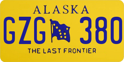 AK license plate GZG380
