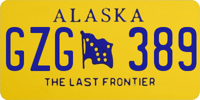 AK license plate GZG389