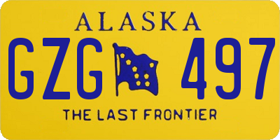 AK license plate GZG497