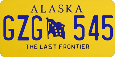 AK license plate GZG545