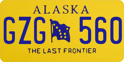 AK license plate GZG560