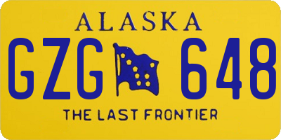 AK license plate GZG648