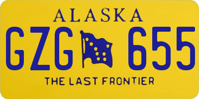AK license plate GZG655