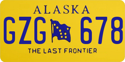AK license plate GZG678