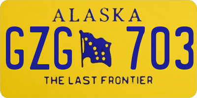 AK license plate GZG703