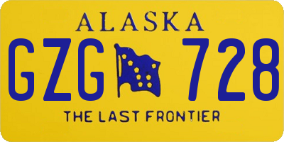 AK license plate GZG728