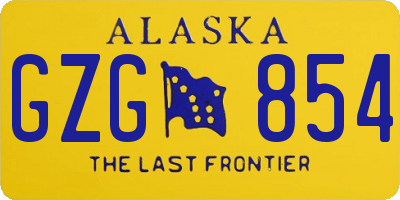 AK license plate GZG854