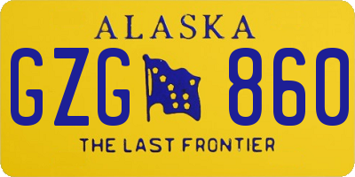 AK license plate GZG860