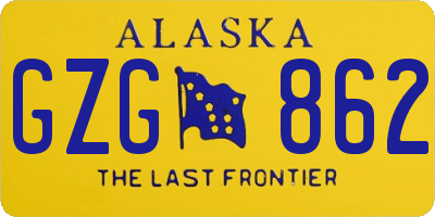 AK license plate GZG862