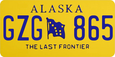 AK license plate GZG865