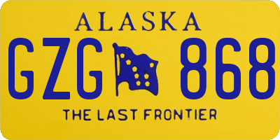 AK license plate GZG868