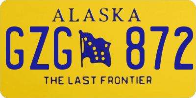 AK license plate GZG872