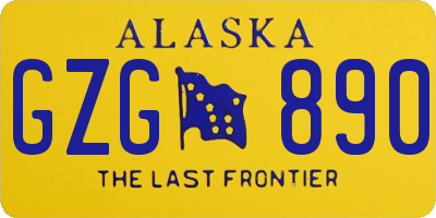 AK license plate GZG890
