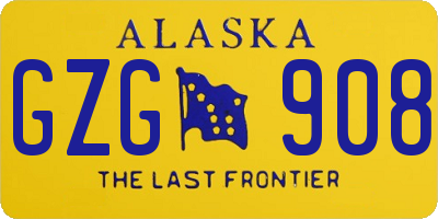 AK license plate GZG908