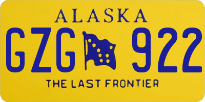 AK license plate GZG922