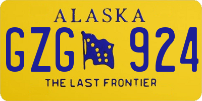 AK license plate GZG924