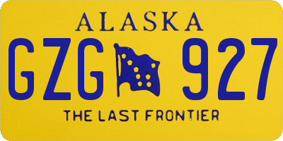 AK license plate GZG927