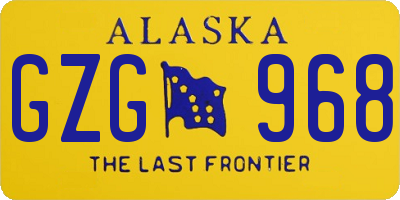 AK license plate GZG968
