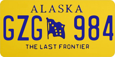 AK license plate GZG984