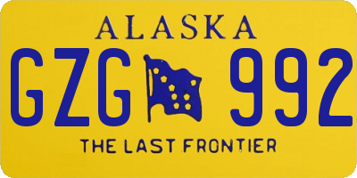 AK license plate GZG992