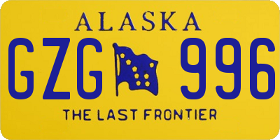 AK license plate GZG996