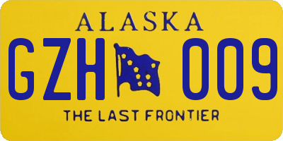 AK license plate GZH009