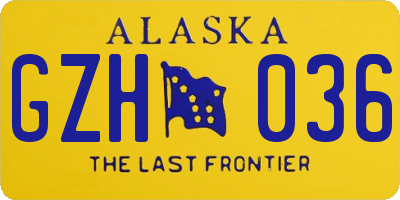 AK license plate GZH036