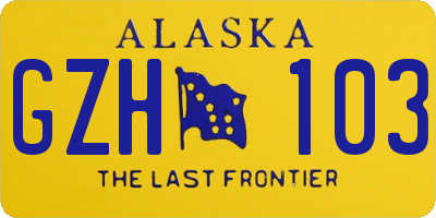 AK license plate GZH103