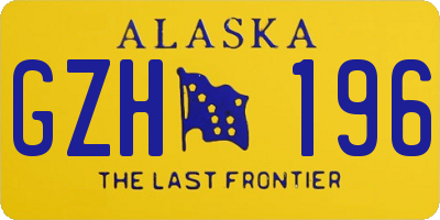 AK license plate GZH196