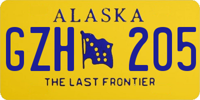 AK license plate GZH205