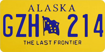 AK license plate GZH214