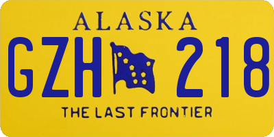 AK license plate GZH218