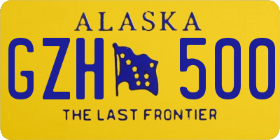 AK license plate GZH500