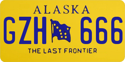 AK license plate GZH666