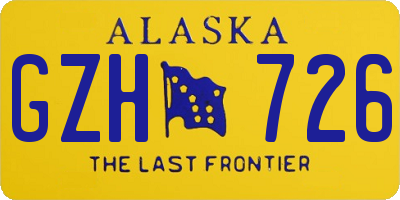 AK license plate GZH726