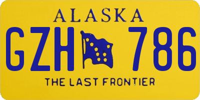 AK license plate GZH786