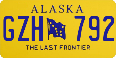 AK license plate GZH792