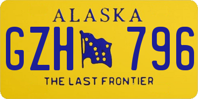 AK license plate GZH796