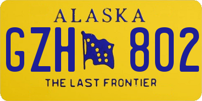 AK license plate GZH802