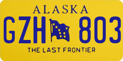 AK license plate GZH803