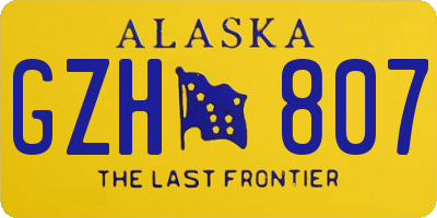 AK license plate GZH807