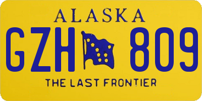 AK license plate GZH809