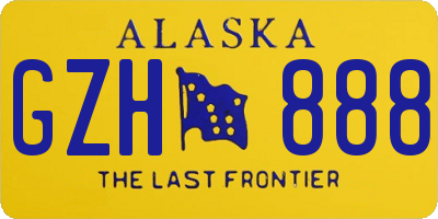 AK license plate GZH888