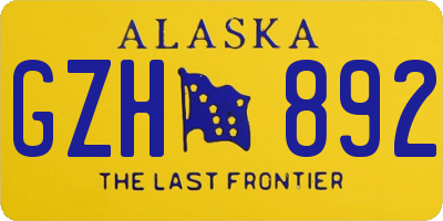 AK license plate GZH892